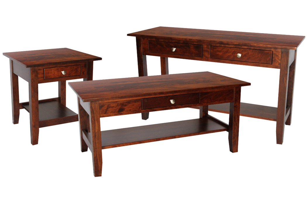 Amish Parkview Living Room Tables - Amish Contemporary Living Room Tables - Solid Cherry Living Room Tables - Ashery Woodworking