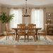 Amish Plymouth Double Pedestal Table - X-Base Amish Dining Table - Contemporary/Farmhouse Amish Dining Table - In-Room Photo