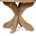Amish Plymouth Round Single Pedestal Table - Solid Oak Round Amish Table - Shown in Oak with Bel Air Stain - 42" Round With 1-12" Leaf - Base Close-Up