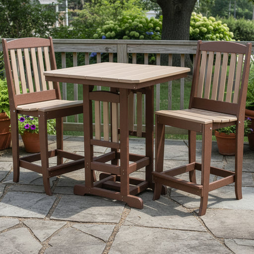 Levi Leisure 33" Square Mission Counter Set Amish Poly Outdoor 33" Square Mission Counter Table and Chairs Front Facing