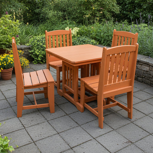 Amish Poly 33" Square Mission Dining Set Levi Leisure Poly Furniture