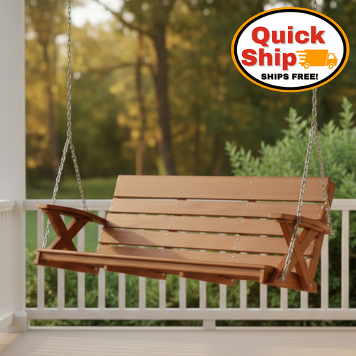 Amish Poly 5' Galaxy Porch Swing From Hershy Way Stainless Chains
