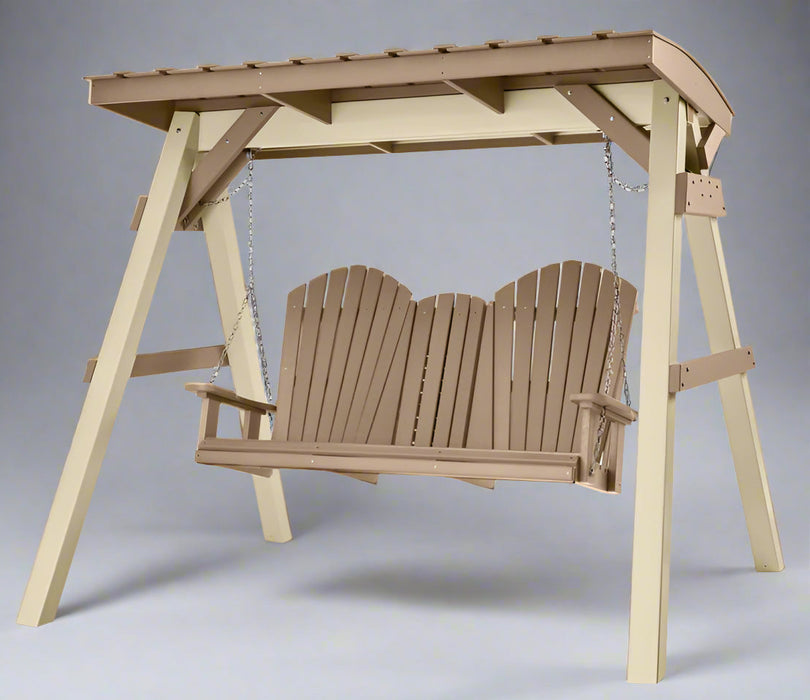 Amish Poly Adirondack Swing with A-Frame Berlin Gardens