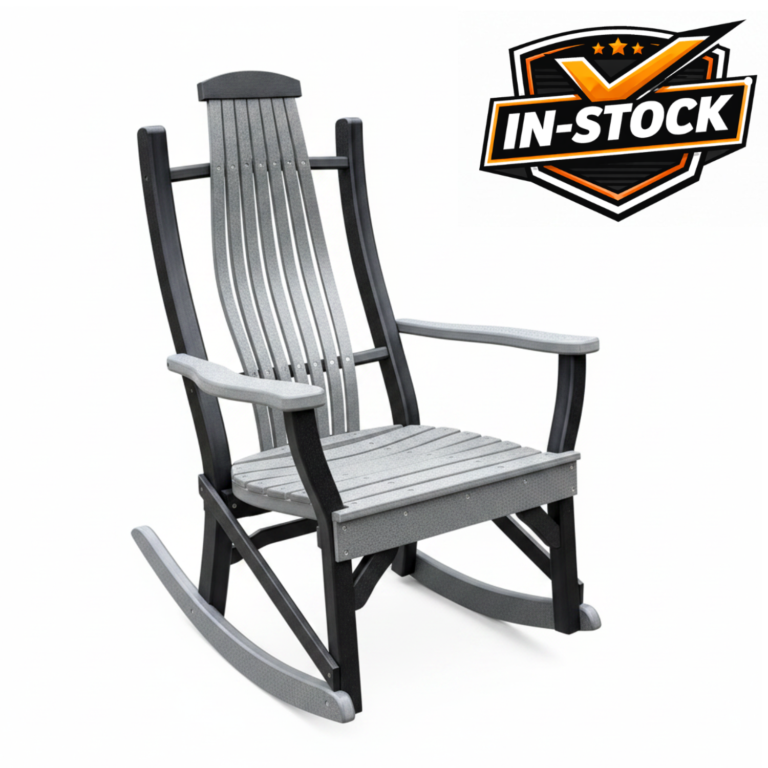 Amish Poly Bentstyle Rocker -In Stock
Dark Gray on Black