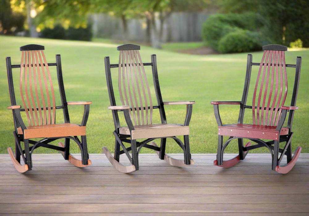 Amish Poly Bentwood Rocking Chair Outdoor Rocking Chair Steam Bent Poly Lumber
