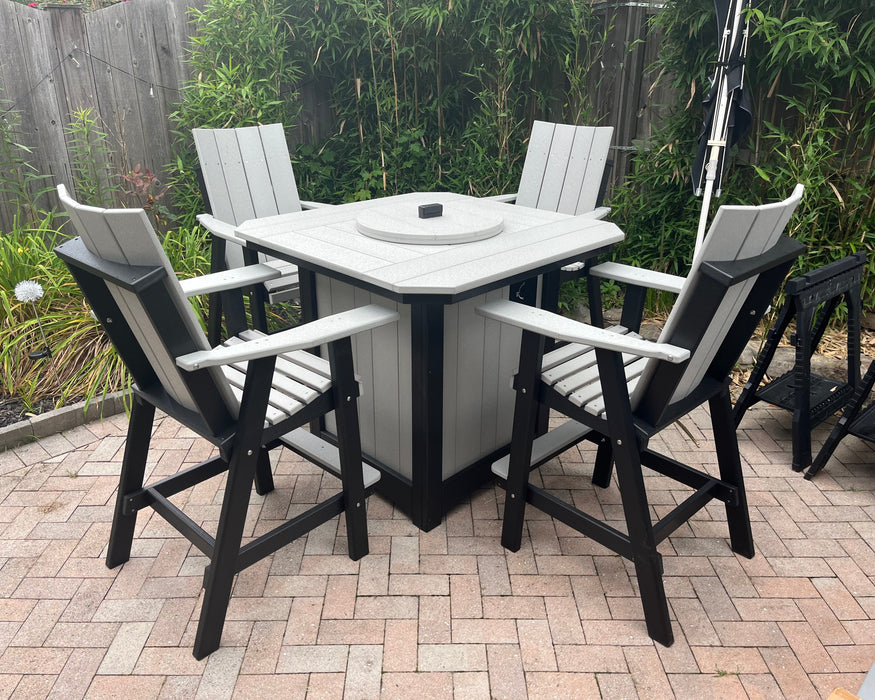 Amish Poly Outdoor Counter Height Fire Pit Table Front Facing