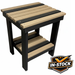Amish Poly End Table With Shelf - Weatherwood on Black - Amish Made Poly End Table - Levi's Lawn Furniture