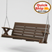 Amish Poly Galaxy X Swing Brazilian Walnut Embossed Poly Swing Hershey Way Modern Porch Swing Polywood