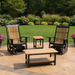 Amish Poly Mission Bent Glider Set with End Table & Coffee Table