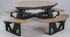 Amish Poly Octagon Picnic Table - Antique Mahogany on Black - Buckeye Poly - Main Photo