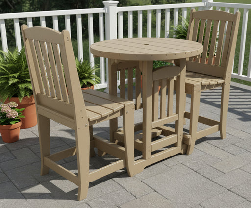 Levi Leisure 33" Round Counter Set Amish Poly Outdoor 33" Round Table with Counter Dining Chairs Front Facing