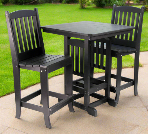 Amish Poly Outdoor 33" Square Counter Dining Set with Mission Table and Chairs