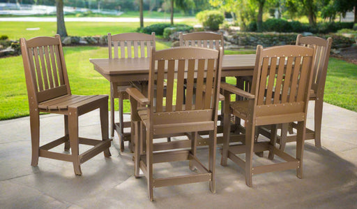 Amish Poly Outdoor 33" x 72" Counter Mission Dining Set Levi Leisure Poly Furniture