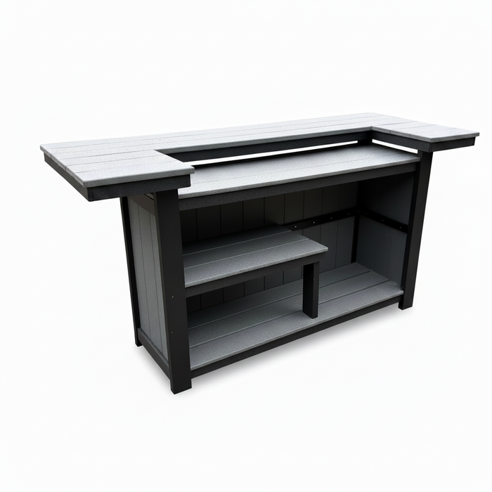Amish poly Table Serving Bar
Dark Gray on Black
