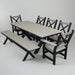 Amish Poly X Base Farmhouse Dining Set with X Back Chairs and Bench