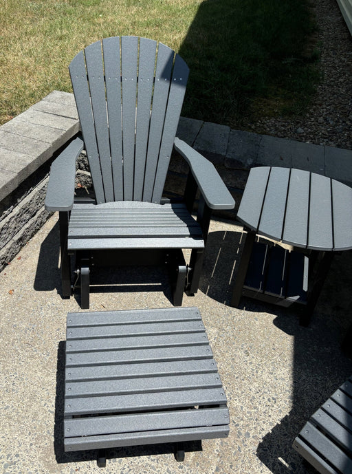 Amish Poly Adirondack Glider Set With Gliding Ottomans Outdoor No Price