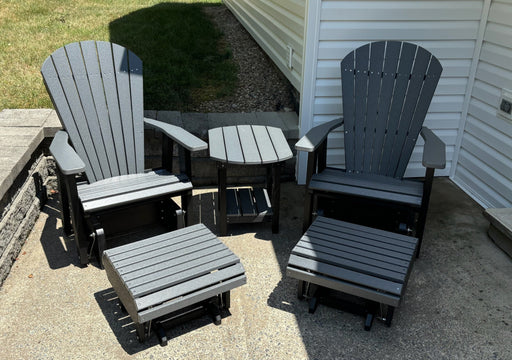 Amish Poly Adirondack Glider Set With Gliding Ottomans Outdoor No Price