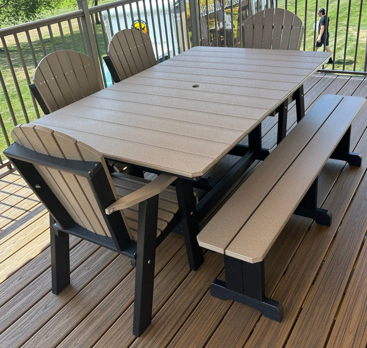 Amish Adirondack Table Set With Bench Outdoor No Price