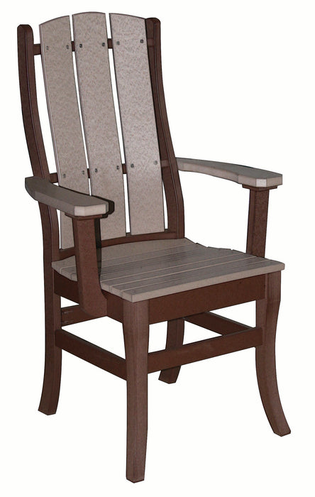 Amish Polywood Galveston Arm Chair - Weatherwood on Brown