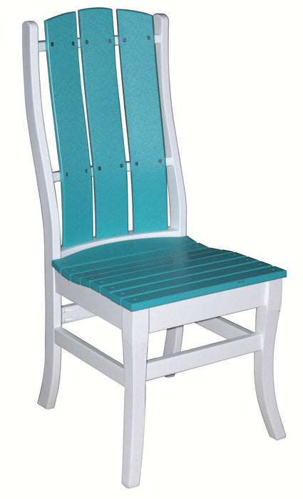 Amish Polywood Galveston Dining Chair - Aruba Blue on White