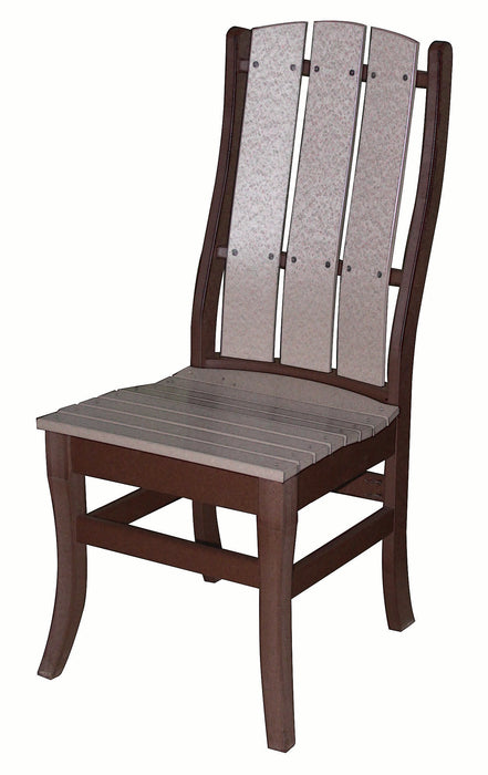 Amish Polywood Galveston Side Chair - Weatherwood on Brown