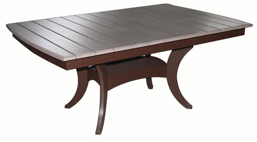 Amish Polywood Galveston Table - 42" x 72" - Weatherwood on Brown