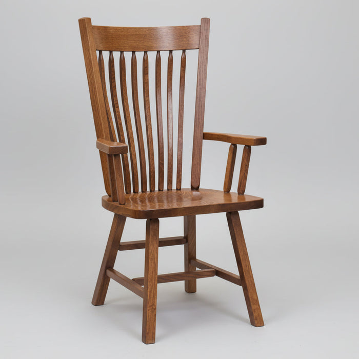 Amish Post Mission Arm Chair - Mission Style Dining Chair Pioneer Woodworking