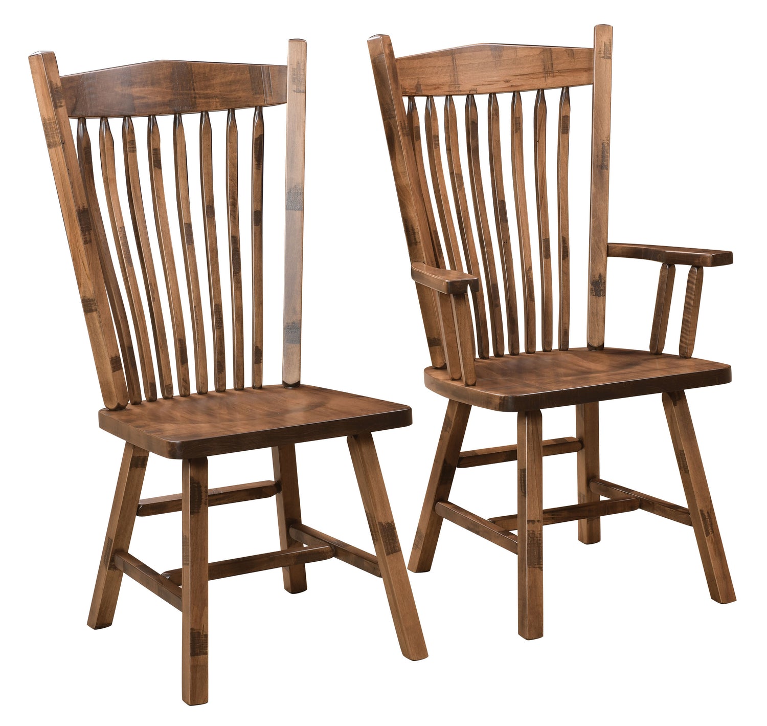 Amish Post Mission Dining Chair - Rough Sawn - Side & Arm Chair