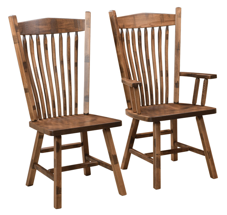 Amish Post Mission Dining Chair - Rough Sawn - Side & Arm Chair
