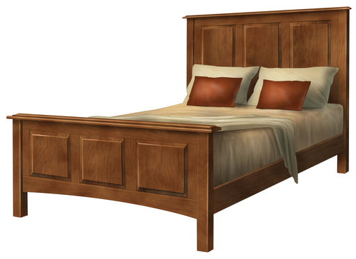 Amish Postal Deluxe Contemporary Bed in Michaels Stain on Quarter Sawn white Oak