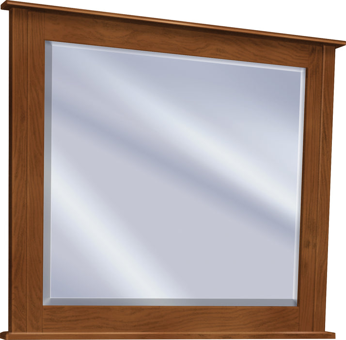 Amish Postal_Deluxe_Beveled_Mirror in Michaels Stain on Quarter Sawn White Oak Wood