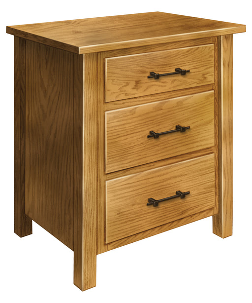 Amish Postal Nightstand contemporary Style in Seely Finish on Oak