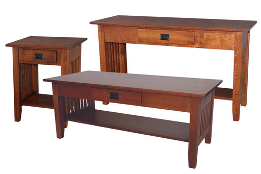 Amish Prairie Mission Living Room Tables - Amish Craftsman Mission Living Room Tables - Solid QSWO Living Room Tables - Ashery Woodworking