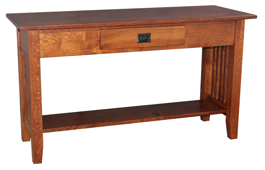 Amish Prairie Mission Sofa Table - Amish Craftsman Mission Sofa Table - Solid QSWO Sofa Table - Ashery Woodworking