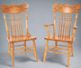 Pressed Back Dining Chair Amish Made Solid Oak Front Facing