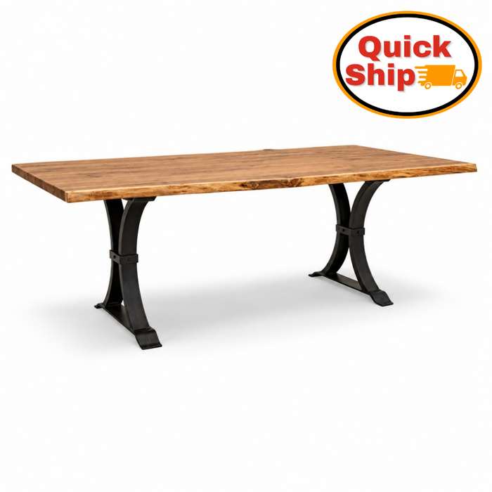 Amish Quick Ship Atlas Live Edge Walnut Dining Table