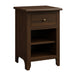 Amish Quick Ship Classic Shaker  - 1-Drawer Nightstand - Shaker Style Bedroom - Solid Oak Amish Bedroom - J&M Woodworking - Cocoa Stain
