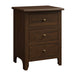 Amish Quick Ship Classic Shaker  - 3-Drawer Nightstand - Shaker Style Bedroom - Solid Oak Amish Bedroom - J&M Woodworking - Cocoa Stain