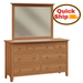 Amish Quick Ship Classic Shaker  - 7-Drawer Dresser & Mirror - Shaker Style Bedroom - Solid Oak Amish Bedroom - J&M Woodworking - Antique Barrel Stain
