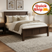 Amish Quick Ship Classic Shaker  - Shaker Style Bed - Solid Oak Amish Bedroom - J&M Woodworking - In room Photo - Cocoa Stain - Room Photo