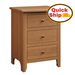 Amish Quick Ship Classic Shaker 3-Drawer Nightstand - Shaker Style Bedroom - Solid Oak Amish Bedroom - J&M Woodworking 1