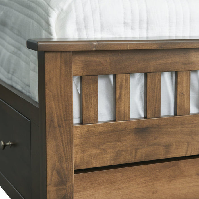 Amish Quick Ship Classic Shaker Slat Storage Bed