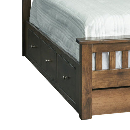 Amish Quick Ship Classic Shaker Slat Storage Bed