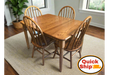 Amish Quick Ship Country Plain Turned Leg Dining Table with Bent Dowel Dining Chairs Solid Oak with 102 Fruitwood Stain Ships in 21 days 3