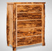 Amish Quick Ship Elkhorn Aspen Log 5 Drawer Chest of Drawers Fireside Log Furniture