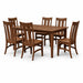 Amish Quick Ship Galveston Shaker Dining Set - Shaker Leg Amish Dining Table - Oak FC-42000 Almond - Galveston Shaker Dining Chair - No Background Photo