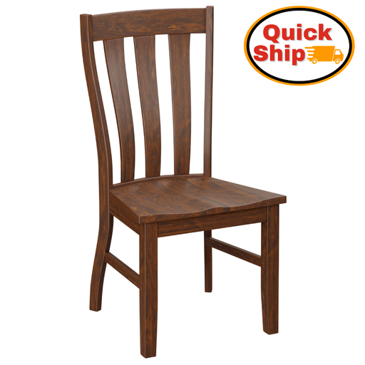 Amish Quick Ship Medford Dining Chair - Contemporary Mission Amish Dining Chair - Quick Ship Amish Dining Chair - Rustic Hickory OCS-119 Cappuccino - Blank Background Photo