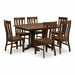 Amish Quick Ship Medford Double Pedestal Dining Set - Double Pedestal Amish Table - Rustic Hickory OCS-119 Cappuccino - Blank Background