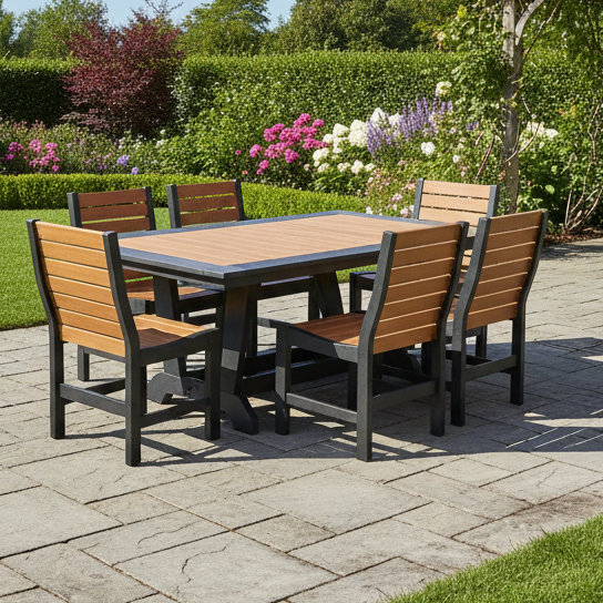 Amish Poly Baldwin Dining Set - 44" x 72" - In-Stock - Multiple Colors