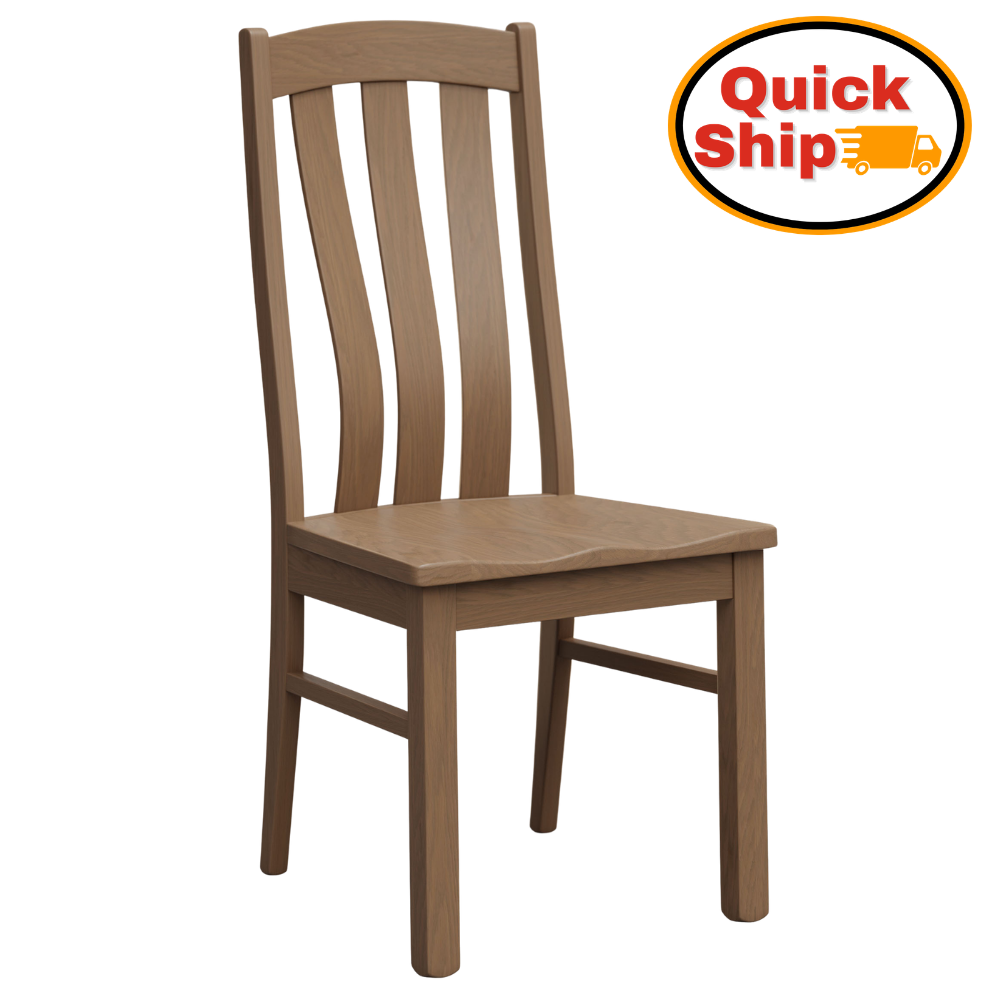 Amish Quick Ship Raleigh Dining Chair - Quick Ship Amish Dining Chair - Amish Shaker Leg Table - Brown Maple - OCs-133 Tundra 